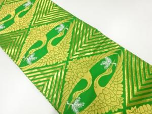 向かい松喰鶴模様織出し丸帯